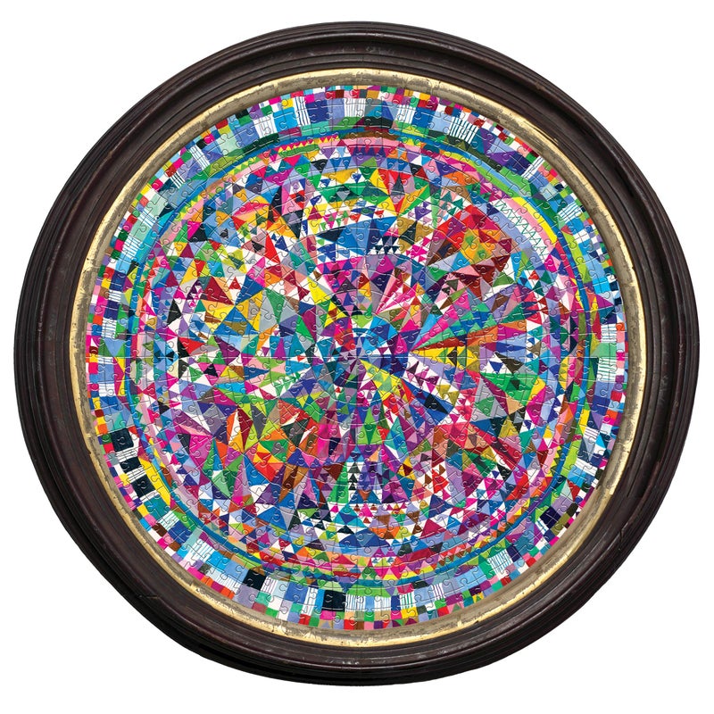 eeBoo: Piece and Love Triangle Pattern 500 Piece Round Circle Jigsaw Puzzle, Jigsaw Puzzle for Adults and Families, Includes Glossy and Sturdy Pieces - Image 3